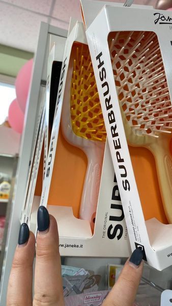 Janeke Superbrush Щітка для волосся біла з жовтим SP226BIAGIA фото