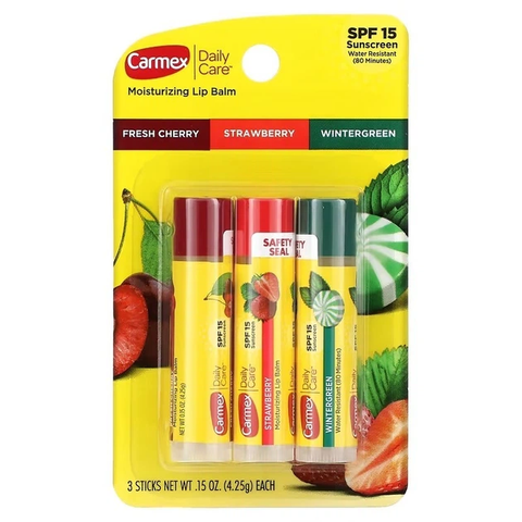 Carmex, увлажняющий бальзам для губ, ассорти, SPF 15, 3 ед. в упаковке, 4,25 г 412362228 фото