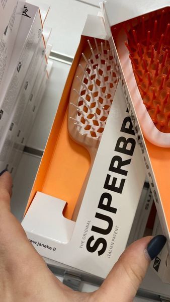 Janeke Superbrush Щетка для волос пудровая с белыми. 94SP226RSA фото