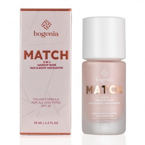 База-хайлайтер під макіяж MATCH 3 in1 Makeup Base, Face & Body Highlighter Bogenia 35мл BG613 BG613 фото