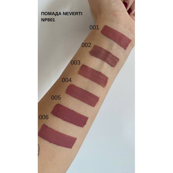 ЖИДКАЯ ПОМАДА ДЛЯ ГУБ MATTE LIQUID LIPSTICK NEVERTI 003 NP801 фото